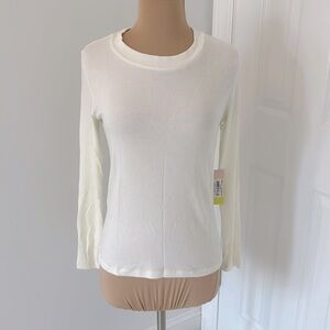 Summersalt The Ribbed Long Sleeve Tee White